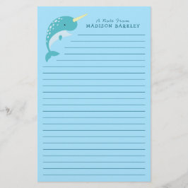 Narwhal Kind's Cute Whale Briefpapier