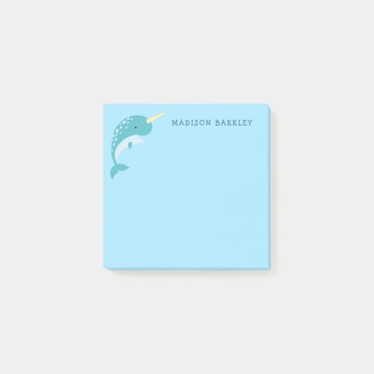 Narwhal Kind's Cute Whale Post-it® Notes (Voorkant)
