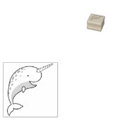 Narwhal Kind's Cute Whale Rubberstempel (Gestempeld)