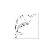 Narwhal Kind's Cute Whale Rubberstempel (Afrduk)
