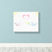 Narwhal Kisses Canvas Afdruk (Insitu (Houten vloer))