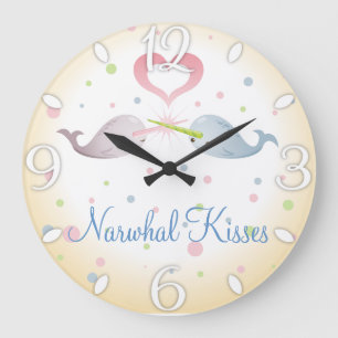 Narwhal Kisses Custom Grote Klok