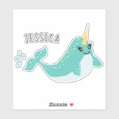 Narwhal Leuk Zee Eenhoorn Cartoon Sticker (Vel)