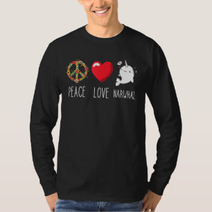 Narwhal liefde vrede oceaan zoogdier walvis water  t-shirt
