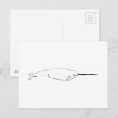 Narwhal (line art illustration) briefkaart (Voorkant / Achterkant)