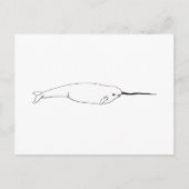 Narwhal (line art illustration) briefkaart (Voorkant)