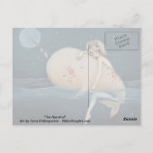 Narwhal lowbrow gothic art briefkaart (Achterkant)