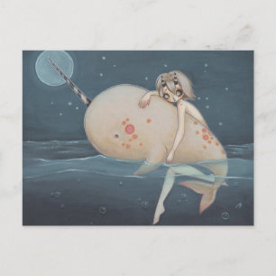 Narwhal lowbrow gothic art briefkaart