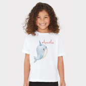 Narwhal Meisje Verjaardag Naam toevoegen Gepersona T-shirt