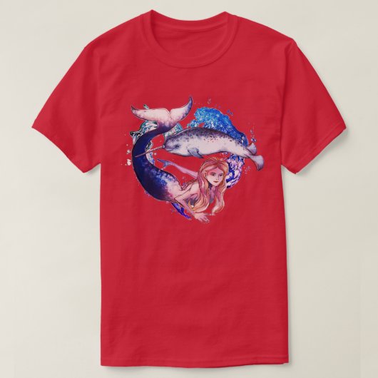 Narwhal Mermaid Tail Design T-shirt (Design voorkant)