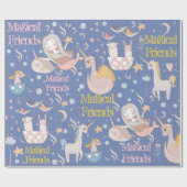Narwhal Mermaid Unicorn Dragon Pastel Gepersonalis Cadeaupapier (Vlak)