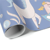 Narwhal Mermaid Unicorn Dragon Pastel Gepersonalis Cadeaupapier (Rol Hoek)