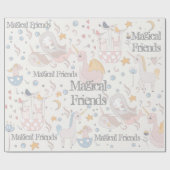 Narwhal Mermaid Unicorn Dragon Pastel Gepersonalis Cadeaupapier (Vlak)