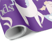 Narwhal Mermaid Unicorn Dragon Pastel Gepersonalis Cadeaupapier (Rol Hoek)