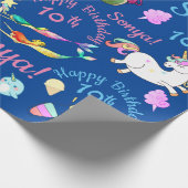 Narwhal, Mermaid, Unicorn Persoonlijke Naam, Leeft Cadeaupapier (Hoek)