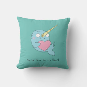Narwhal met Heart Valentijn's Day Pillow Kussen