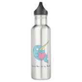 Narwhal met Heart Valentijn's Day Water Bottle Waterfles (Links)