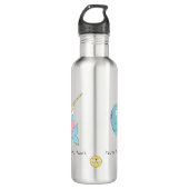 Narwhal met Heart Valentijn's Day Water Bottle Waterfles (Voorkant)