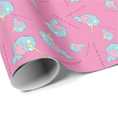 Narwhal met Heart Valentijn's Day Wrapping Paper Cadeaupapier (Rol Hoek)