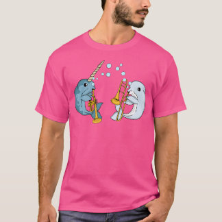 Narwhal Musician Trombone Kinder Beluga Whale Trum T-shirt
