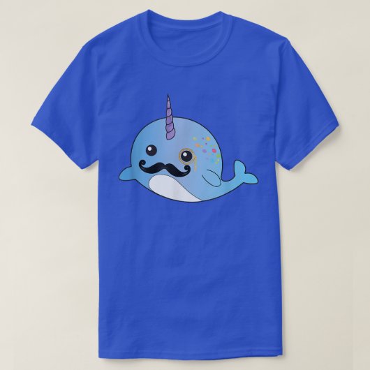 Narwhal Mustache Unicorns of the Sea Ts Animal Fun T-shirt (Design voorkant)