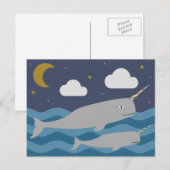 Narwhal Night Swim Briefkaart (Voorkant / Achterkant)