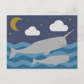 Narwhal Night Swim Briefkaart (Voorkant)