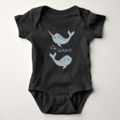Narwhal Oh Whale Baby Bodysuit (lichte tekst) (Voorkant)