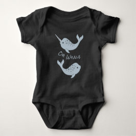 Narwhal Oh Whale Baby Bodysuit (lichte tekst)