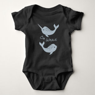 Narwhal Oh Whale Baby Bodysuit (lichte tekst)