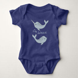 Narwhal Oh Whale Baby Bodysuit (lichte tekst)