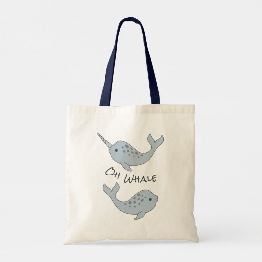 Narwhal Oh Whale Canvas tas (Achterkant)