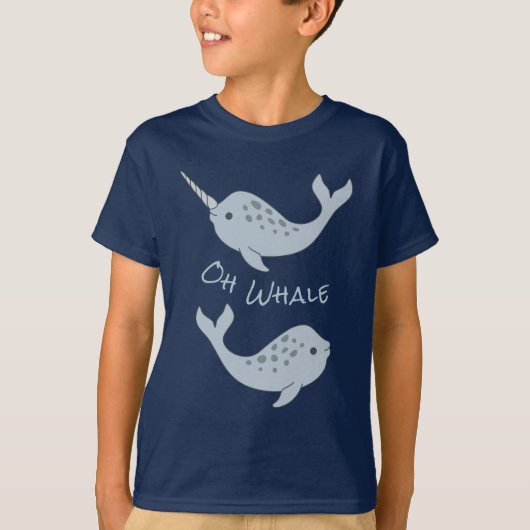 Narwhal Oh Whale T-Shirt (Kind) (Voorkant)