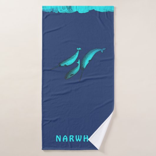 Narwhal onder het ijs bad handdoek (Badhanddoek)