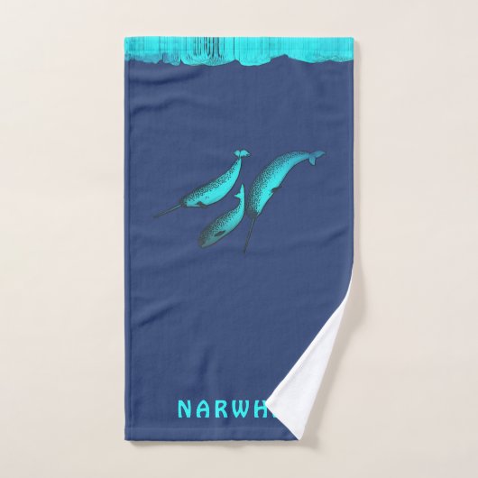 Narwhal onder het ijs bad handdoek (Handdoek)