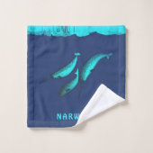 Narwhal onder het ijs bad handdoek (Wasdoekje)