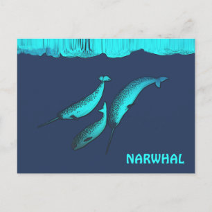 Narwhal onder het ijs briefkaart
