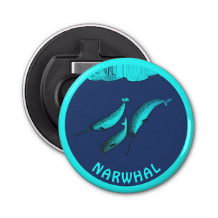 Narwhal onder het ijs button flesopener