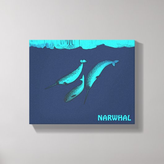 Narwhal onder het ijs canvas afdruk (Voorkant)