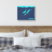 Narwhal onder het ijs canvas afdruk (Insitu (Slaapkamer))