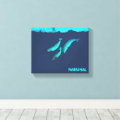 Narwhal onder het ijs canvas afdruk (Insitu (Houten vloer))
