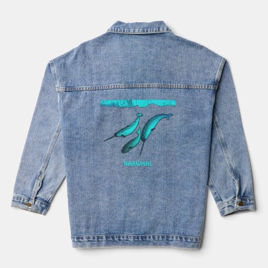 Narwhal onder het ijs denim jacket (Achterkant)