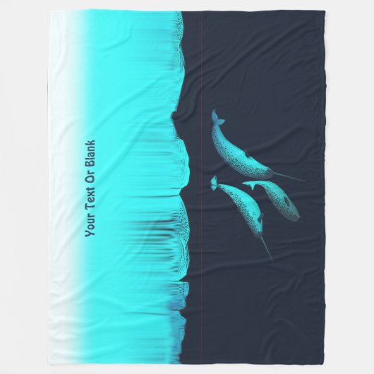 Narwhal onder het ijs fleece deken (Voorkant)