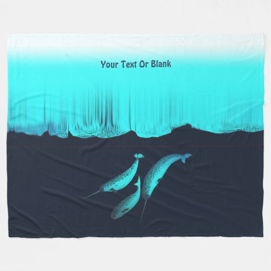 Narwhal onder het ijs fleece deken (Voorkant (Horizontaal))