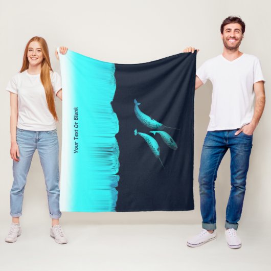 Narwhal onder het ijs fleece deken (In situ)