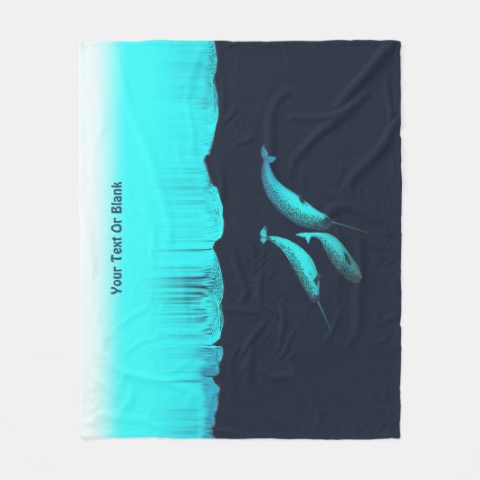 Narwhal onder het ijs fleece deken (Voorkant)