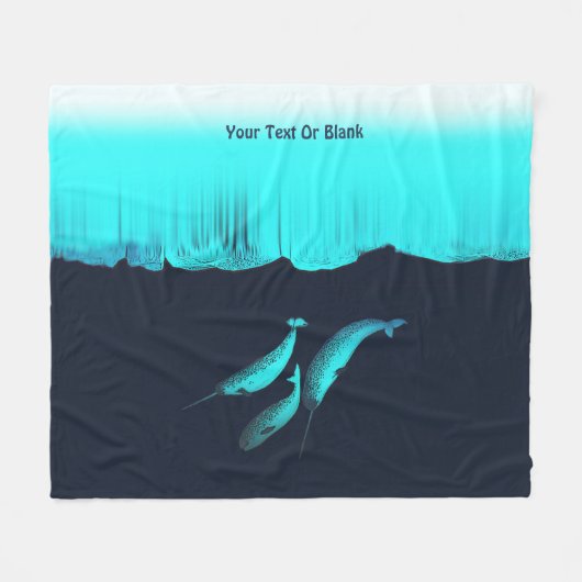 Narwhal onder het ijs fleece deken (Voorkant (Horizontaal))