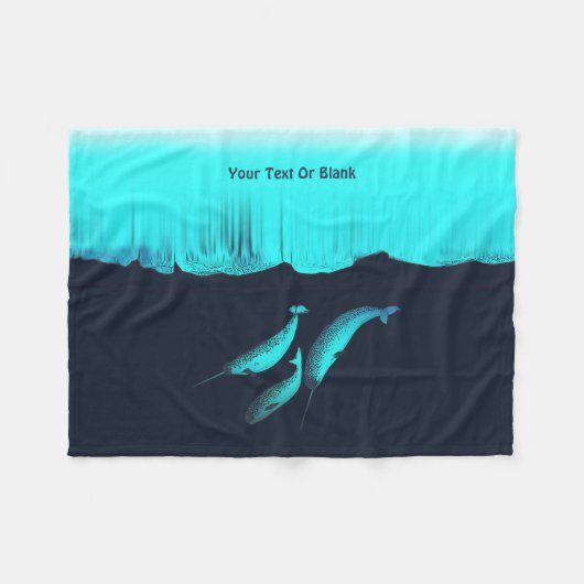 Narwhal onder het ijs fleece deken (Voorkant (Horizontaal))