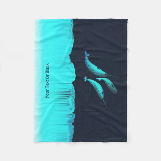 Narwhal onder het ijs fleece deken (Voorkant)