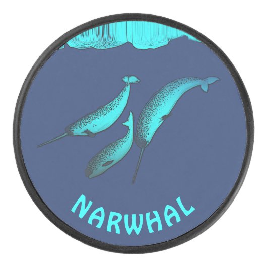 Narwhal onder het ijs hockey puck (Voorkant)